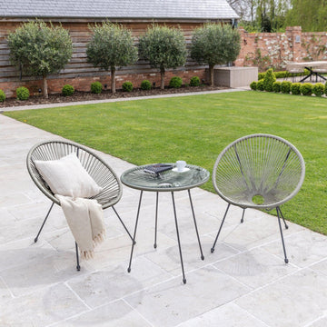 Indra String Bistro Set - Grey