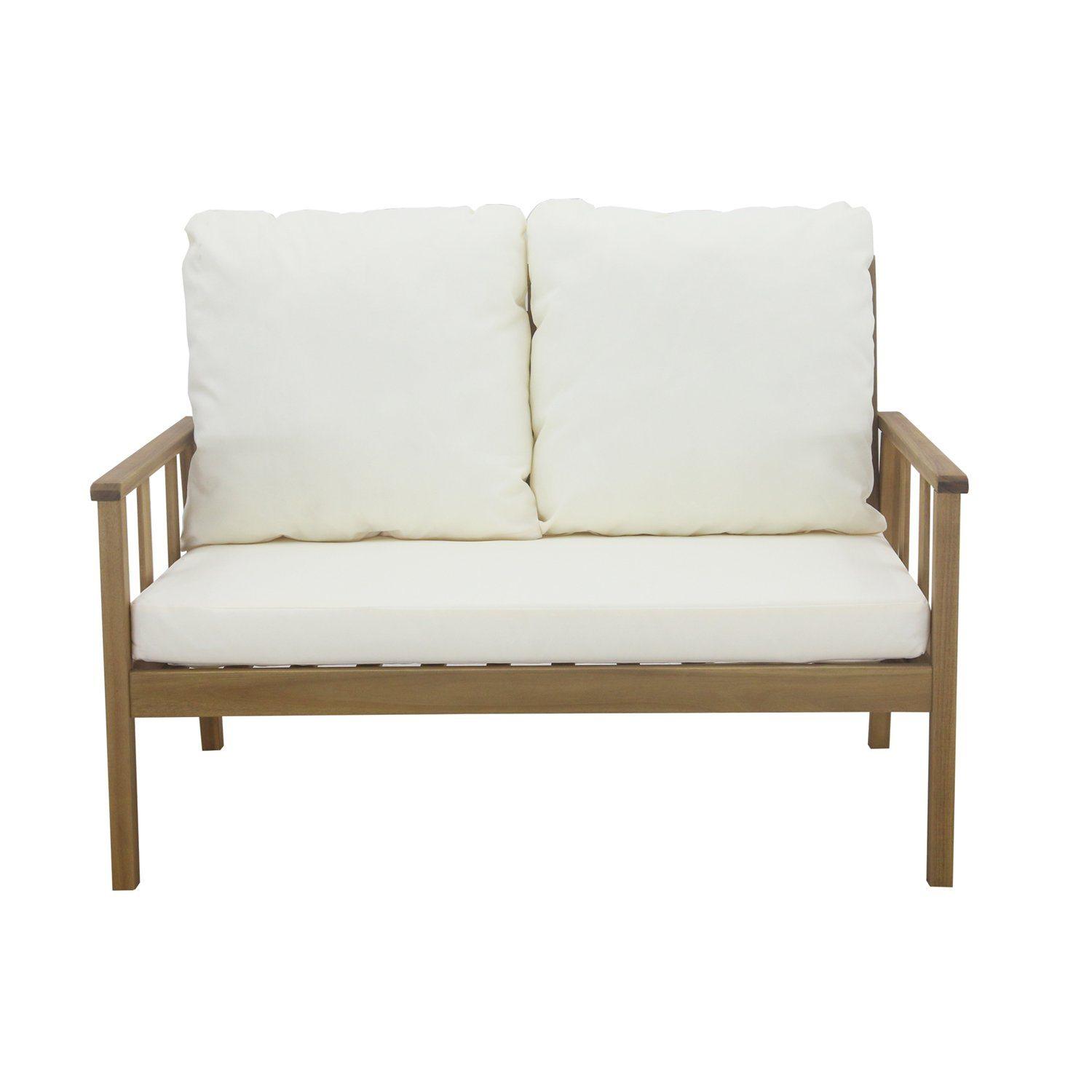 Harrelson garden sofa set – solid acacia wood – white - Laura James
