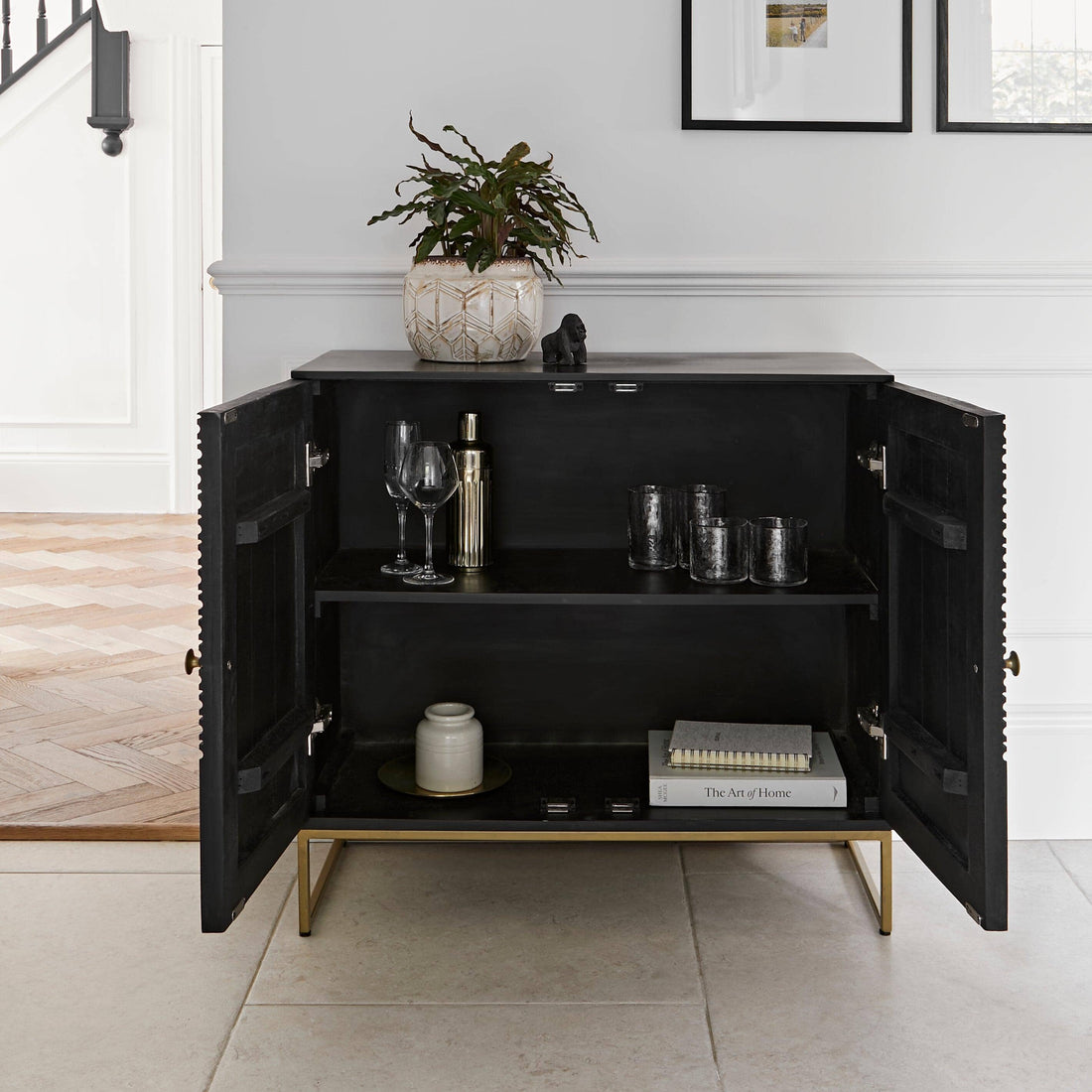Rayna 2 Door Small Sideboard - Jet Black