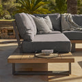 Shiva Lounge Set with Cream LED Premium Parasol - Grey - Laura James