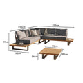 Shiva Garden Corner Sofa Set with Cream LED Premium Parasol - Grey - Laura James